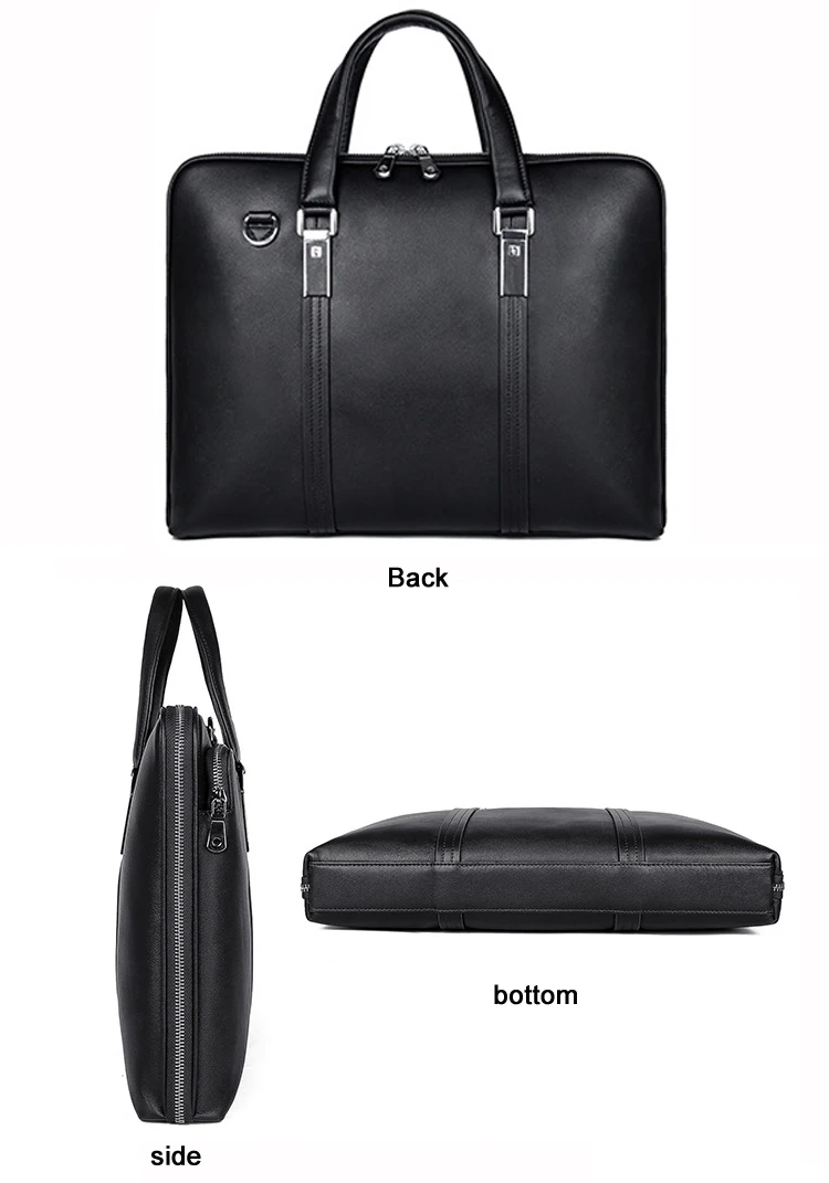 Luxury Genuine Leather Briefcase Men Leather Business Bag 15.6" Laptop Bag 14 Male Office Bag Document File Case Shoulder Bag
