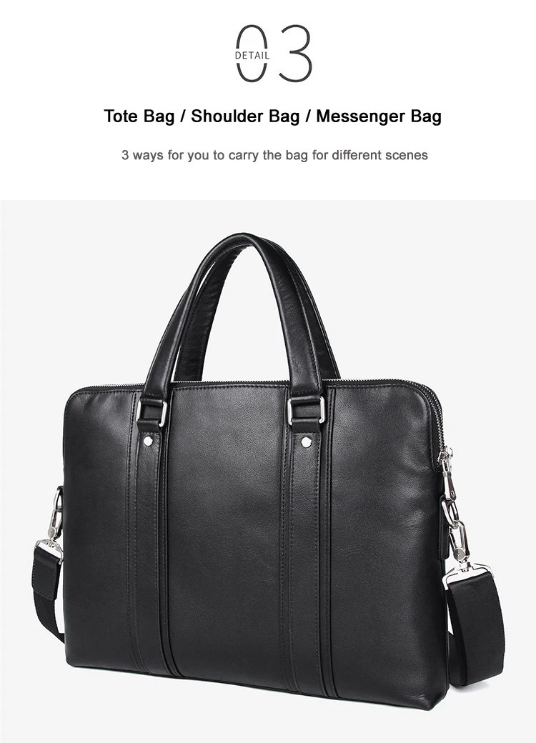 Luxury Genuine Leather Briefcase Men Leather Business Bag 15.6" Laptop Bag 14 Male Office Bag Document File Case Shoulder Bag
