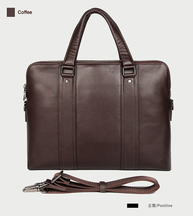 Luxury Genuine Leather Briefcase Men Leather Business Bag 15.6" Laptop Bag 14 Male Office Bag Document File Case Shoulder Bag