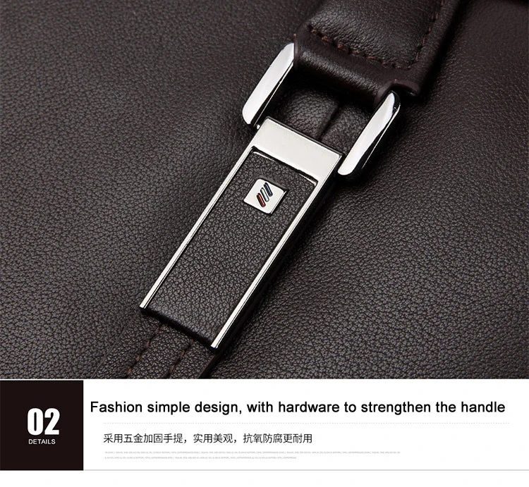 Luxury Genuine Leather Briefcase Men Leather Business Bag 15.6" Laptop Bag 14 Male Office Bag Document File Case Shoulder Bag