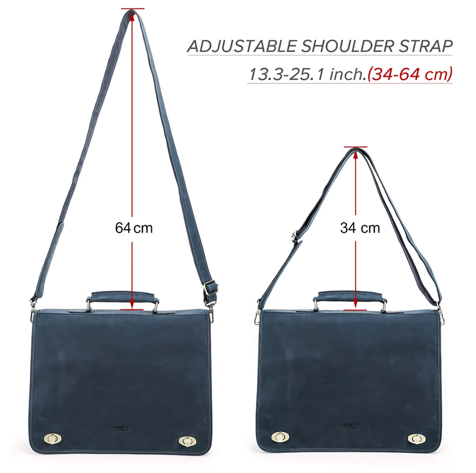 CONTACT'S Business Men Briefcase Crazy Horse Leather Shoulder Messenger Bags Luxury Brand Latop Bag for 15.6 inch Tote Handbags