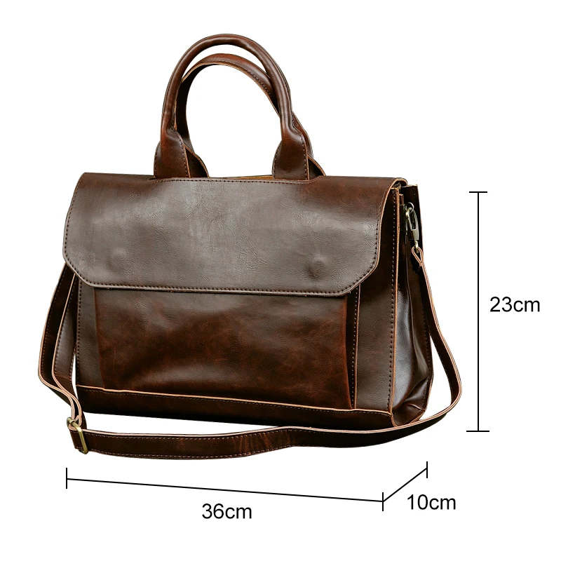 GUMST Retro Men's Briefcase Crazy Horse Leather Laptop Handbag Business Men Messenger Bags Leather Laptop Bag
