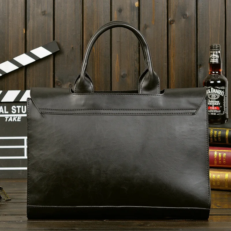 GUMST Retro Men's Briefcase Crazy Horse Leather Laptop Handbag Business Men Messenger Bags Leather Laptop Bag