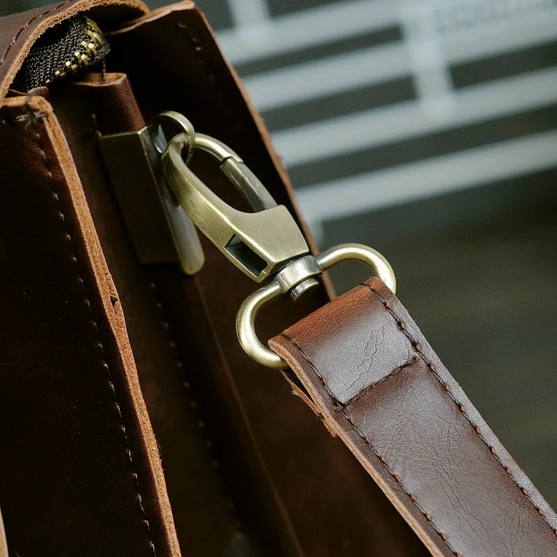 GUMST Retro Men's Briefcase Crazy Horse Leather Laptop Handbag Business Men Messenger Bags Leather Laptop Bag