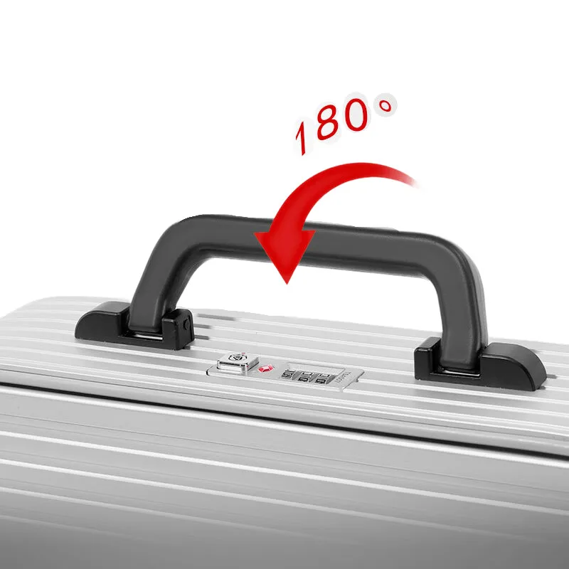 16 Inch Aluminum-Magnesium Alloy Metal Carry Case Lightweight Durable Multi-Purpose Travel Business Outdoor Storage Briefcase