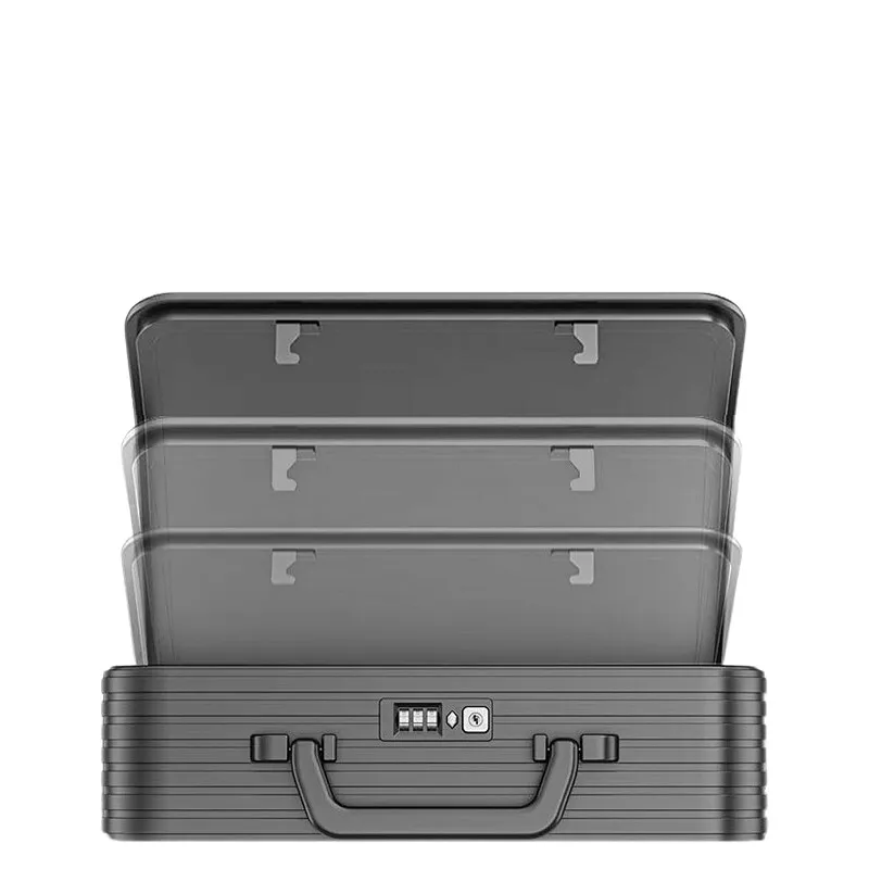 16 Inch Aluminum-Magnesium Alloy Metal Carry Case Lightweight Durable Multi-Purpose Travel Business Outdoor Storage Briefcase
