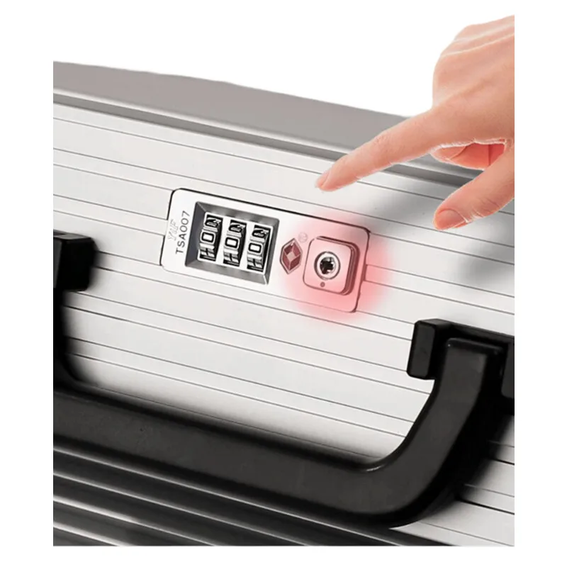 16 Inch Aluminum-Magnesium Alloy Metal Carry Case Lightweight Durable Multi-Purpose Travel Business Outdoor Storage Briefcase