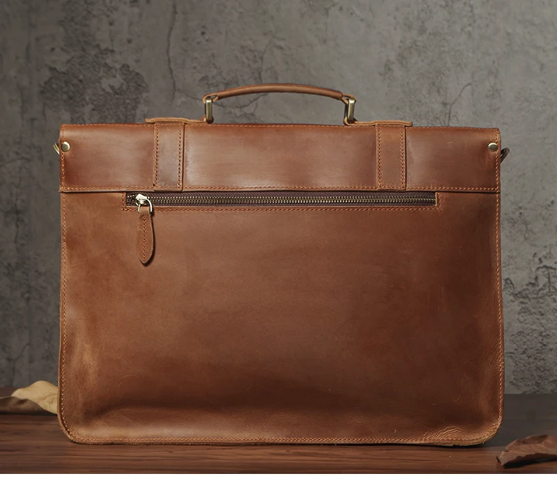 NUKA Men's Executive Briefcase Genuine Leather Business Handbag Top Cowhide Vintage Shoulder Bag Man Office Laptop Messenger Bag