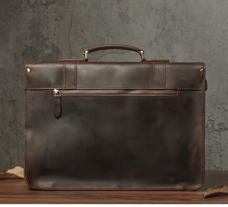NUKA Men's Executive Briefcase Genuine Leather Business Handbag Top Cowhide Vintage Shoulder Bag Man Office Laptop Messenger Bag