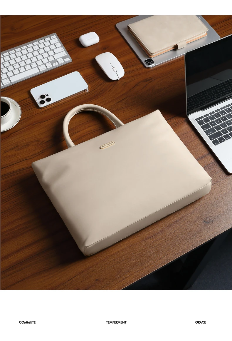 GOLF Laptop Bag 16 Inch Shoulder Woman New Briefcase Women Handbag Waterproof Ultra Slim Commuter Business Office Work Bag Solid