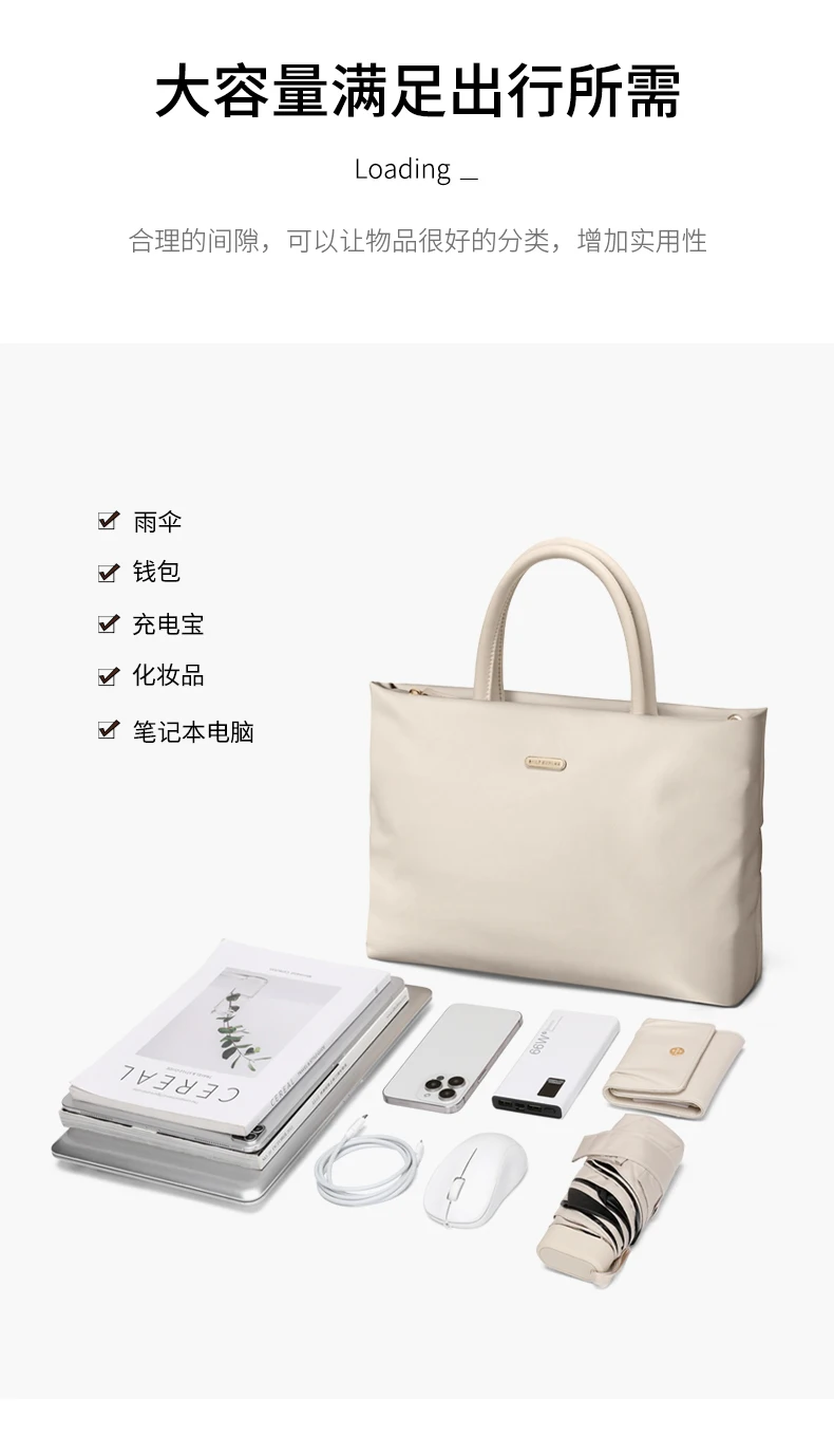 GOLF Laptop Bag 16 Inch Shoulder Woman New Briefcase Women Handbag Waterproof Ultra Slim Commuter Business Office Work Bag Solid
