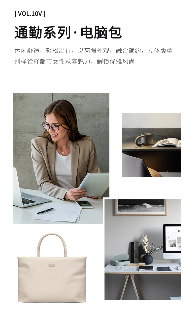 GOLF Laptop Bag 16 Inch Shoulder Woman New Briefcase Women Handbag Waterproof Ultra Slim Commuter Business Office Work Bag Solid