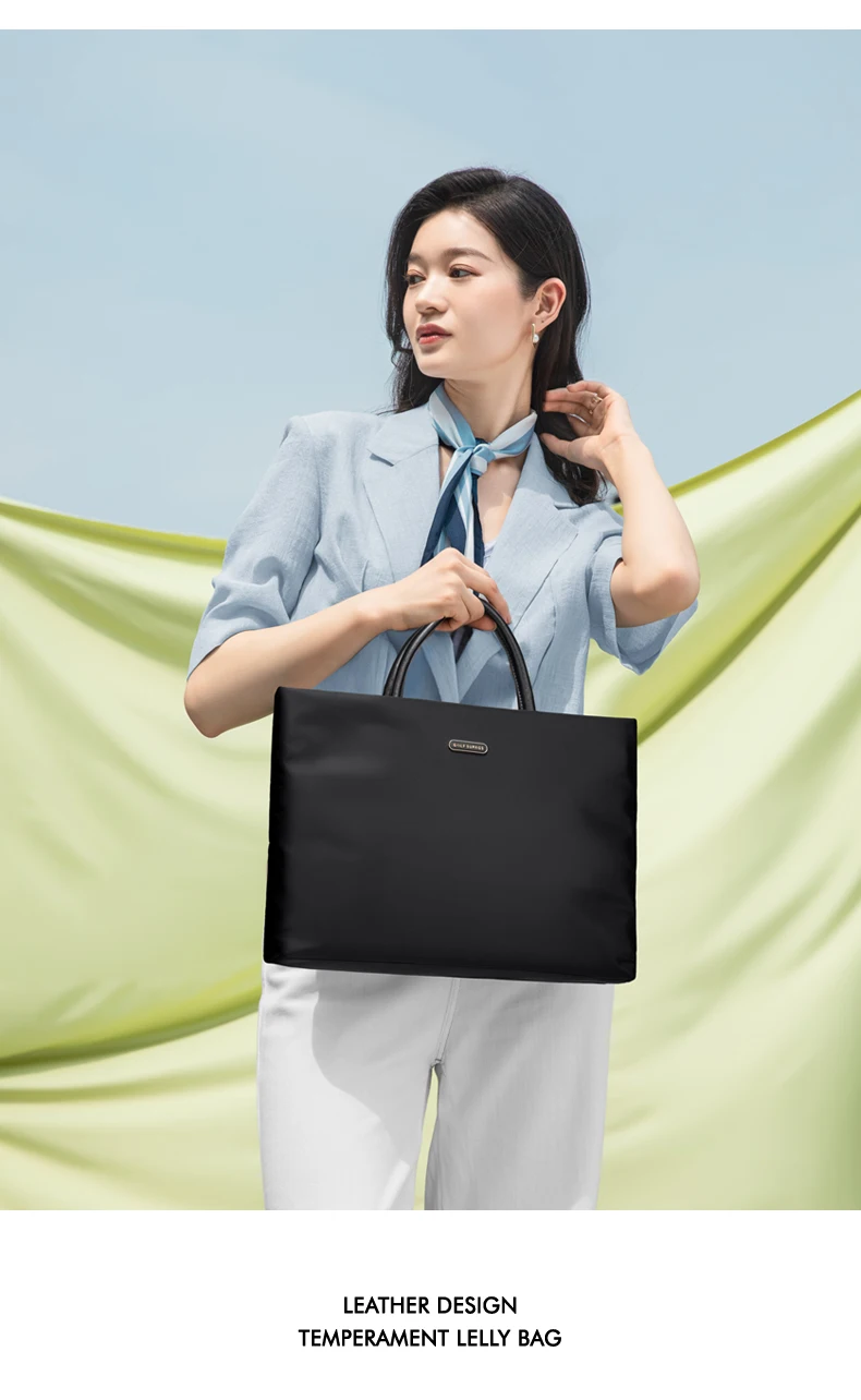 GOLF Laptop Bag 16 Inch Shoulder Woman New Briefcase Women Handbag Waterproof Ultra Slim Commuter Business Office Work Bag Solid