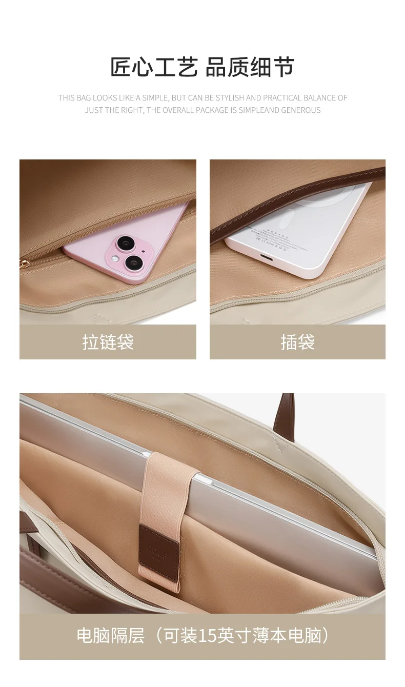 GOLF Women Business Handbag Briefcase Laptop Bag 15 Inch Waterproof Work Office Bag for Ladies Commuter Shoulder Bags Computer