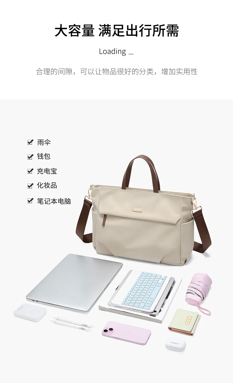 GOLF Women Business Handbag Briefcase Laptop Bag 15 Inch Waterproof Work Office Bag for Ladies Commuter Shoulder Bags Computer