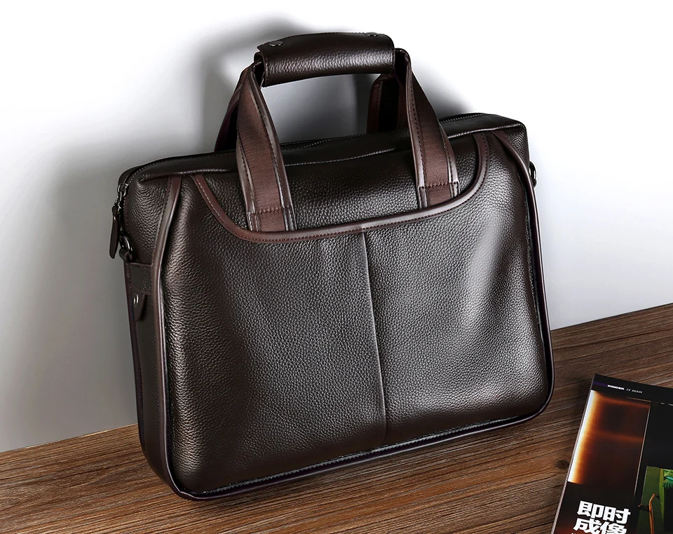 Brand Man Bag Genuine Leather Briefcase Men Business Handbag Messenger Bags Male Vintage Men's Shoulder Bag Large Capacity