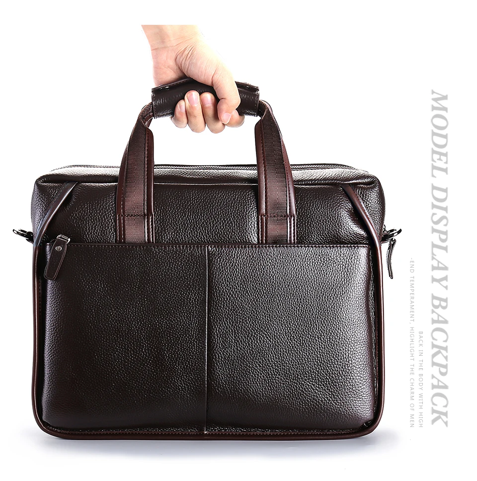 Brand Man Bag Genuine Leather Briefcase Men Business Handbag Messenger Bags Male Vintage Men's Shoulder Bag Large Capacity