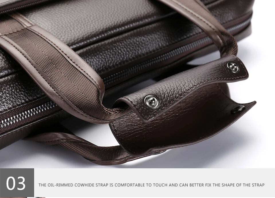 Brand Man Bag Genuine Leather Briefcase Men Business Handbag Messenger Bags Male Vintage Men's Shoulder Bag Large Capacity