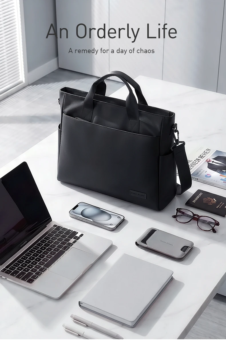 MARK RYDEN Men's Briefcase Tote Bag Water-Repellent Nylon 14-inch Laptop Bag For Office Travel