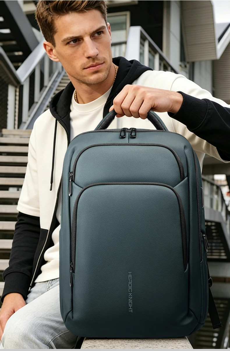Heroic Knight Business Laptop Backpack for Work Waterproof Oxford Fabric Large Capacity withUSB Charging Portable Men's Backpack