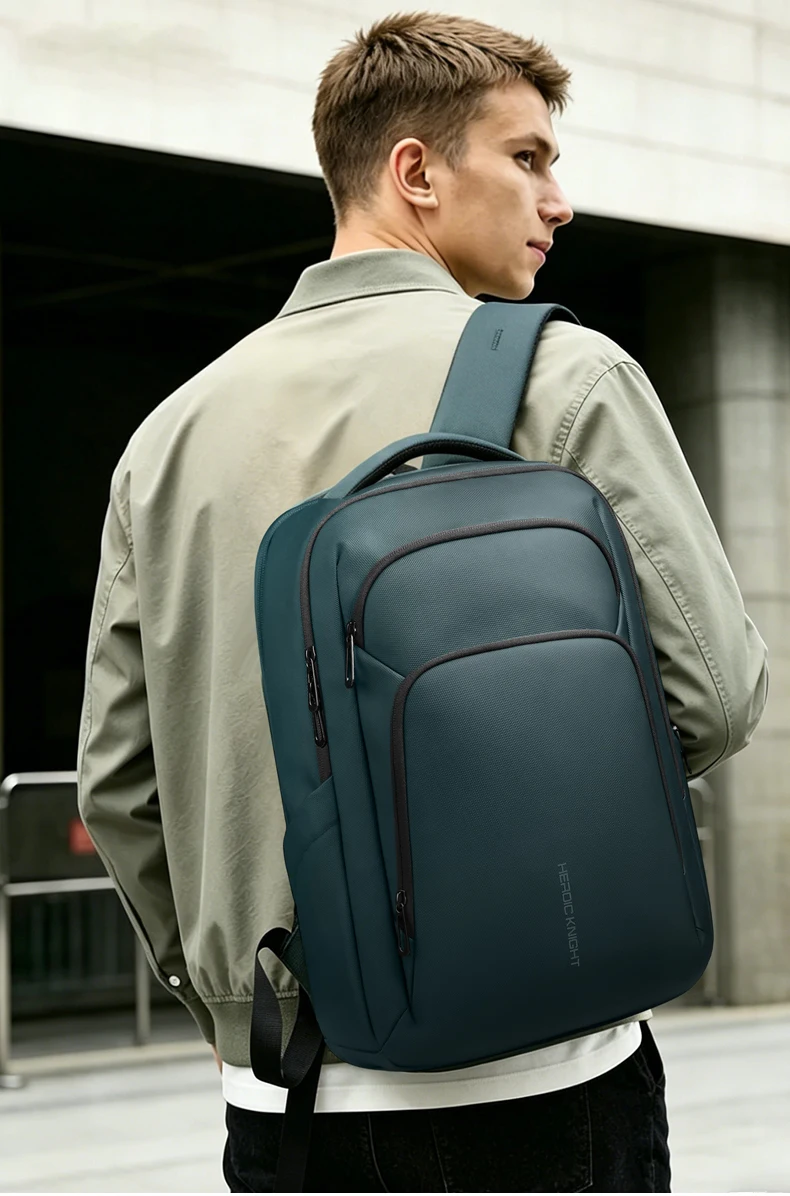 Heroic Knight Business Laptop Backpack for Work Waterproof Oxford Fabric Large Capacity withUSB Charging Portable Men's Backpack