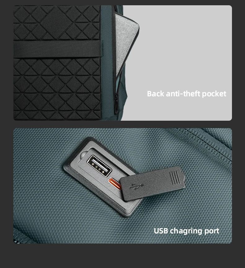 Heroic Knight Business Laptop Backpack for Work Waterproof Oxford Fabric Large Capacity withUSB Charging Portable Men's Backpack