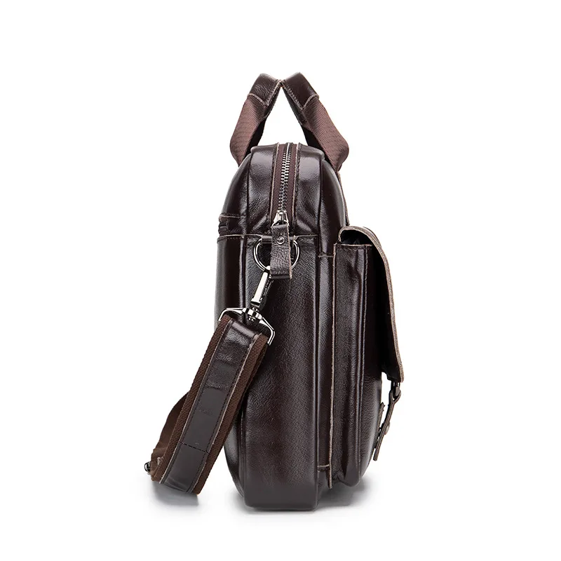 New 100% Genuine Leather Men's Briefcase Laptop Bag Large Capacity Business Handbag Casual Shoulder Crossbody Bags Messenger Bag