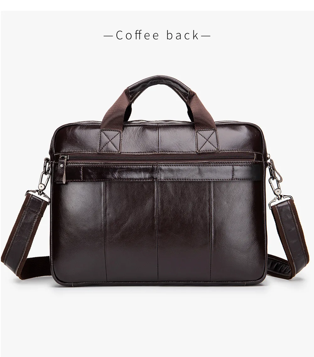 New 100% Genuine Leather Men's Briefcase Laptop Bag Large Capacity Business Handbag Casual Shoulder Crossbody Bags Messenger Bag