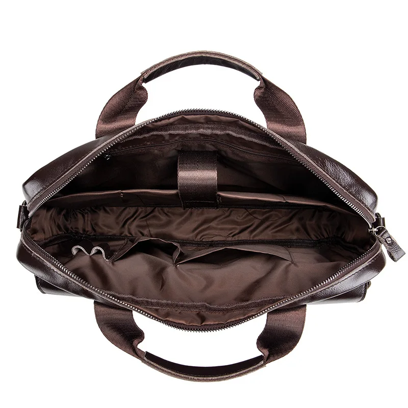 New 100% Genuine Leather Men's Briefcase Laptop Bag Large Capacity Business Handbag Casual Shoulder Crossbody Bags Messenger Bag