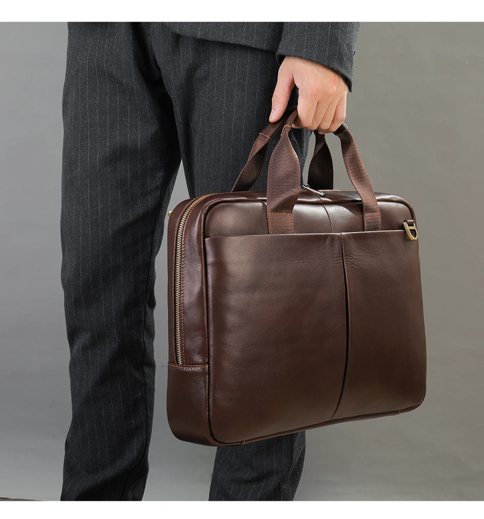 WESTAL 15 inch Laptop Bag for Men's Briefcases Genuine Leather Men's Executive Briefcase Portafolio Business Men Computer Bags