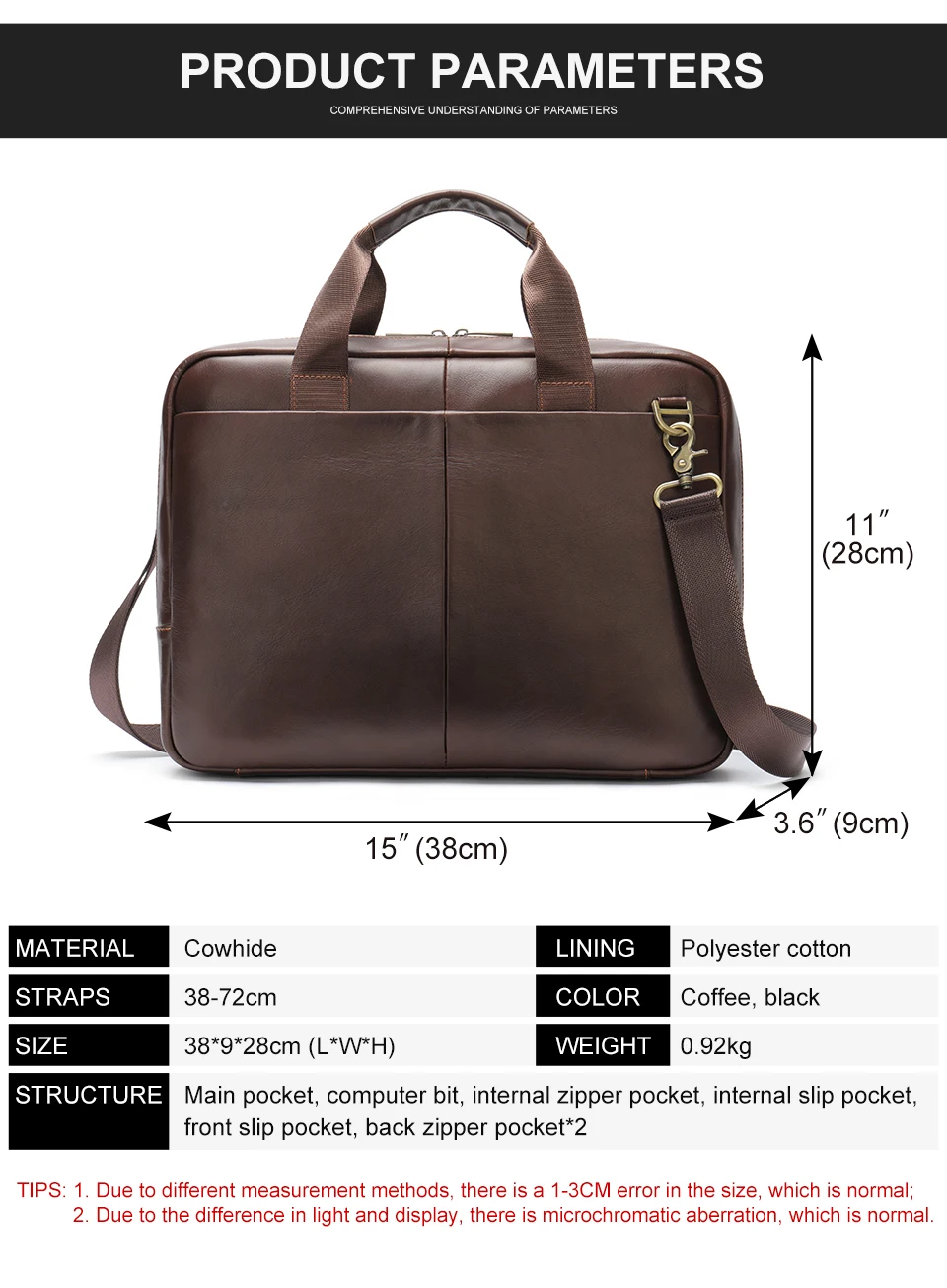 WESTAL 15 inch Laptop Bag for Men's Briefcases Genuine Leather Men's Executive Briefcase Portafolio Business Men Computer Bags