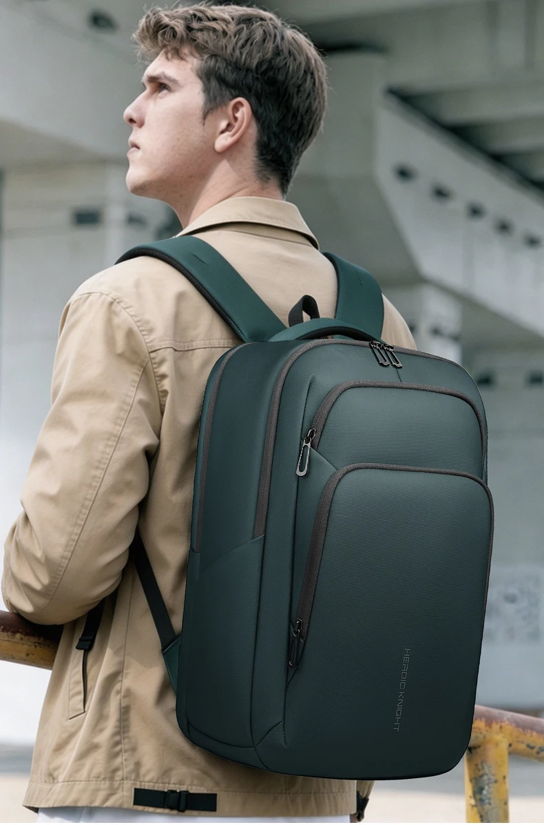 Heroic Knight 17-inch Laptop Backpack Waterproof Oxford Fabric Men's Bag with USB Charging Port Backpack for Business and Travel