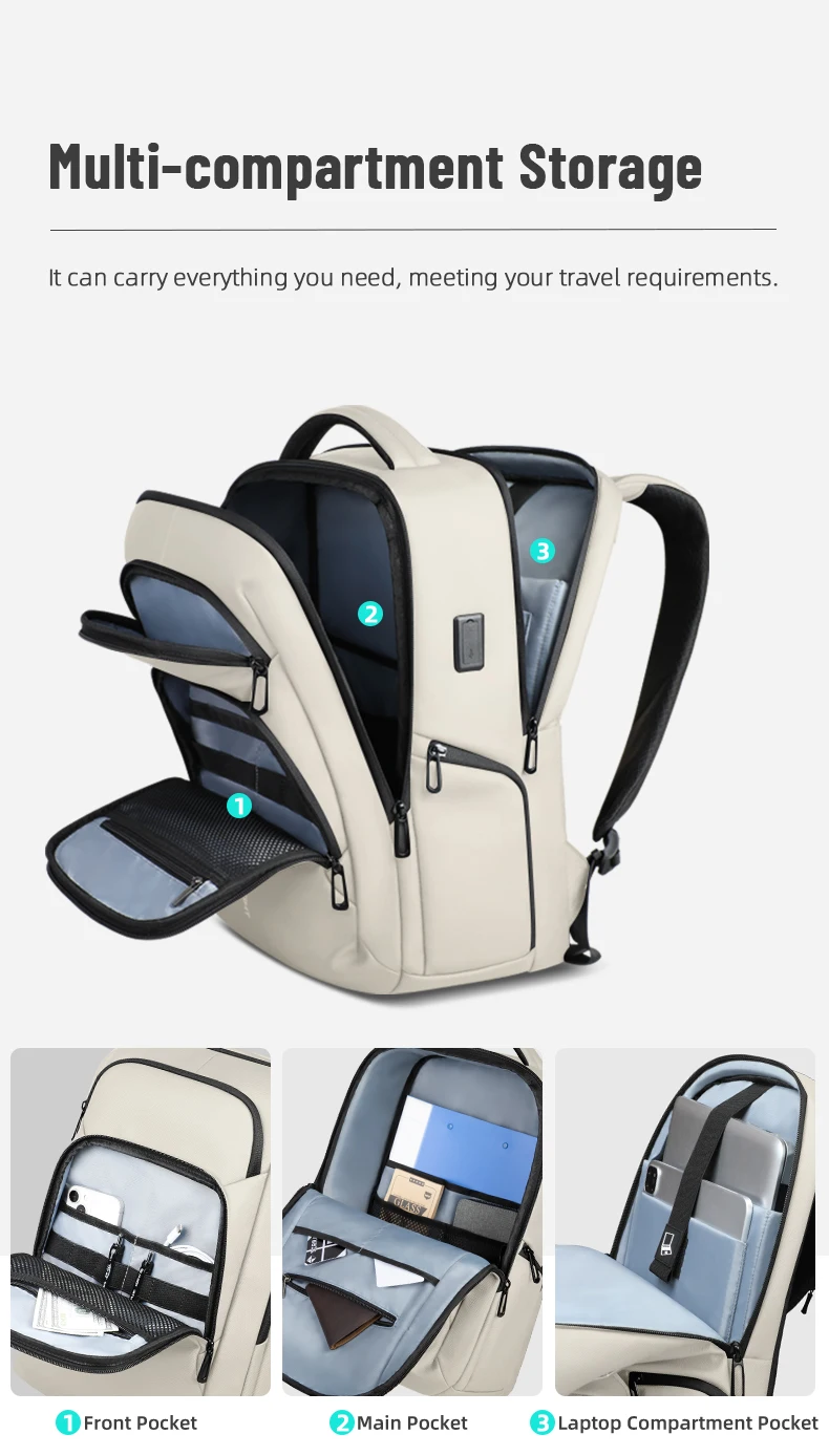 HK Water-repellent Commuter Business Backpack 17-inch Large-Capacity Men Laptop Backpack High-Quality Lightweight Elite Backpack