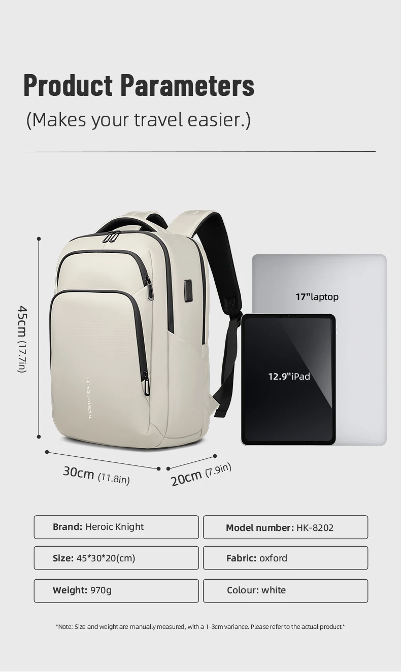HK Water-repellent Commuter Business Backpack 17-inch Large-Capacity Men Laptop Backpack High-Quality Lightweight Elite Backpack