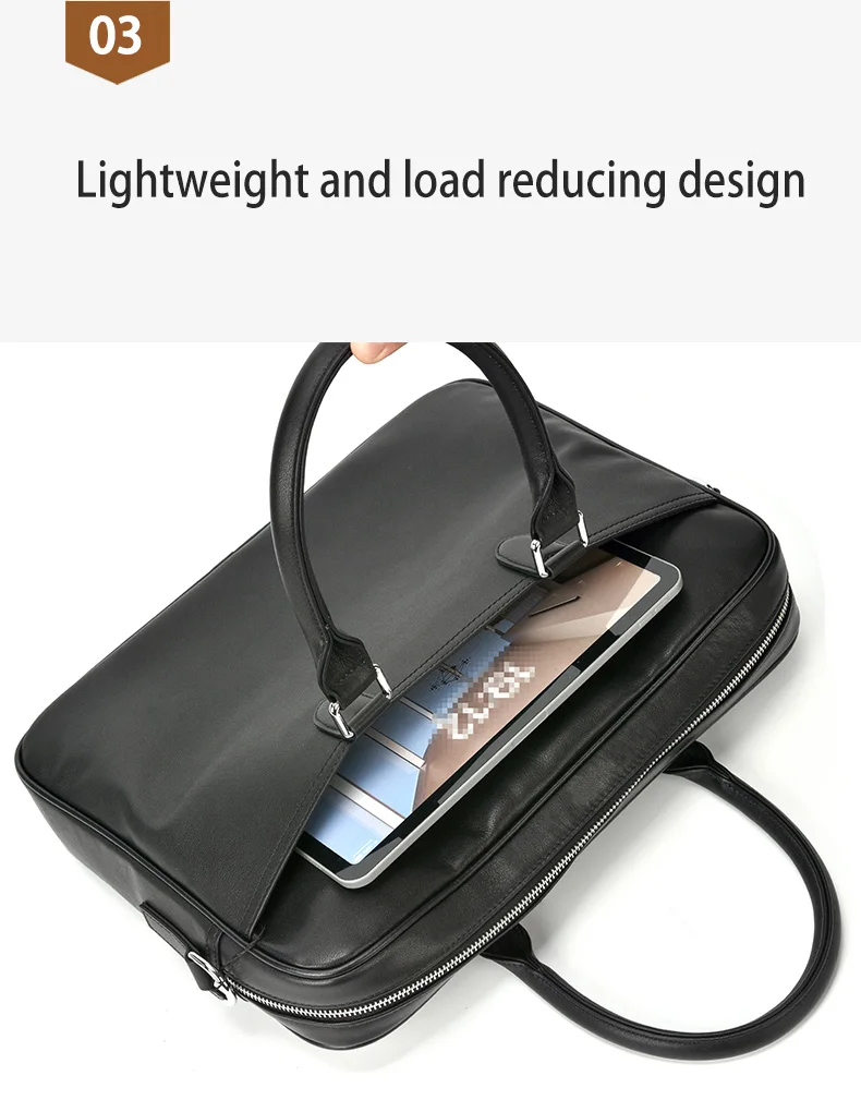 Genuine Leather Men's Briefcase Original Natural Cowhide Handbag Leisure Crossbody Bag Business Men Bag For Laptops