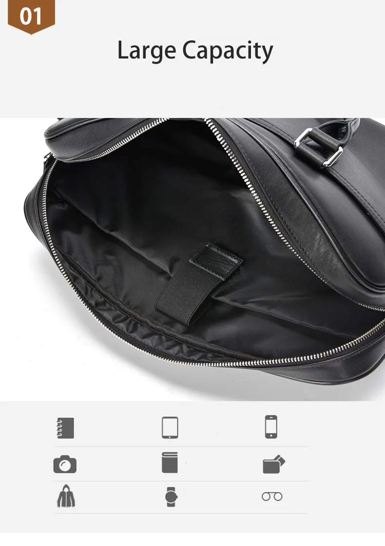 Genuine Leather Men's Briefcase Original Natural Cowhide Handbag Leisure Crossbody Bag Business Men Bag For Laptops