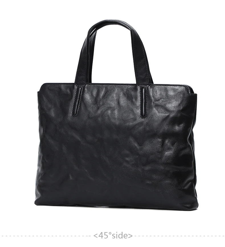 Thin / Light Briefcase for Men Laptop Bag Genuine Leather Handbag Male Shoulder/Crossbody Bag Documents Briefcase Handbags Men