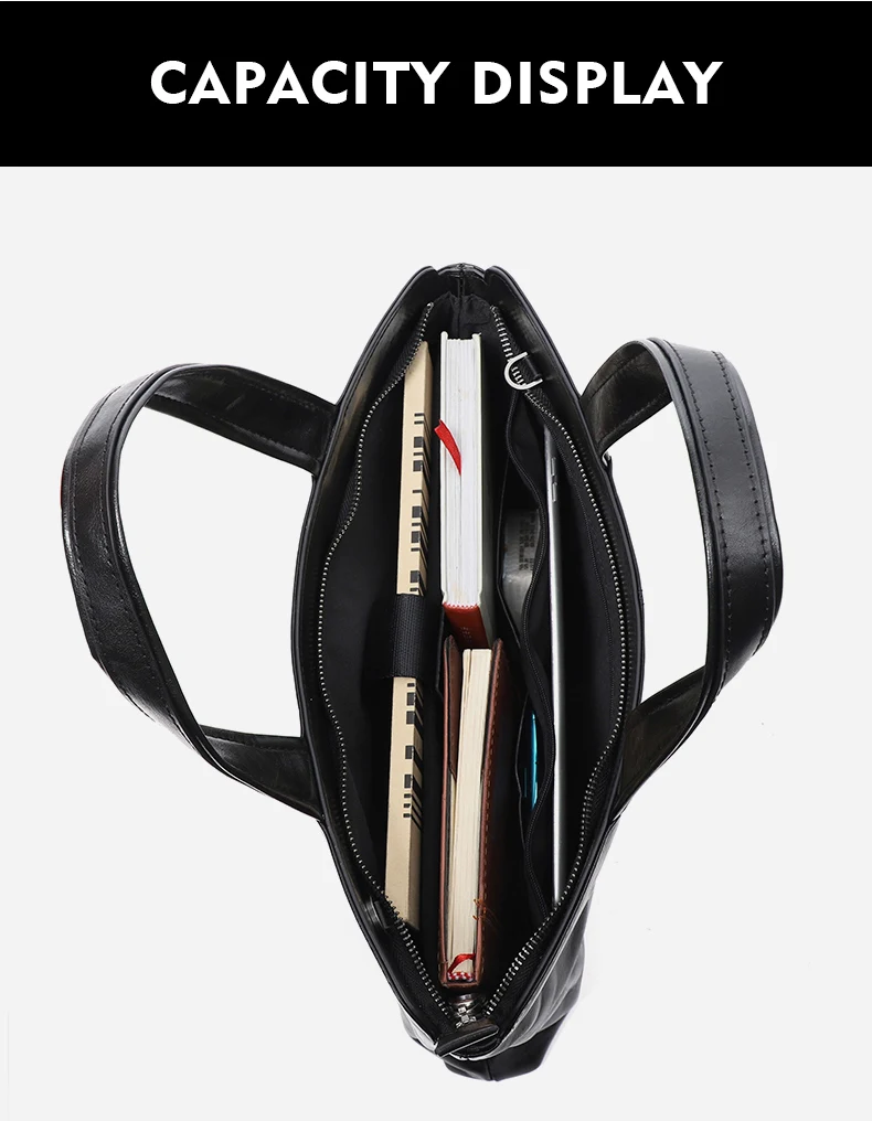 Thin / Light Briefcase for Men Laptop Bag Genuine Leather Handbag Male Shoulder/Crossbody Bag Documents Briefcase Handbags Men