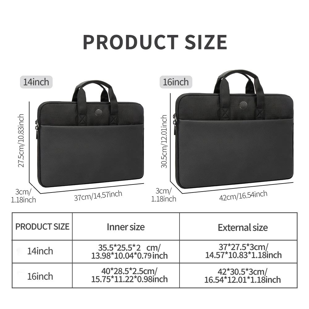 Laptop Briefcase Bag 14-16 Inch for HP Dell Lenovo ASUS Surface, Soft Lining Front Pocket Lightweight Laptop Sleeve for Office