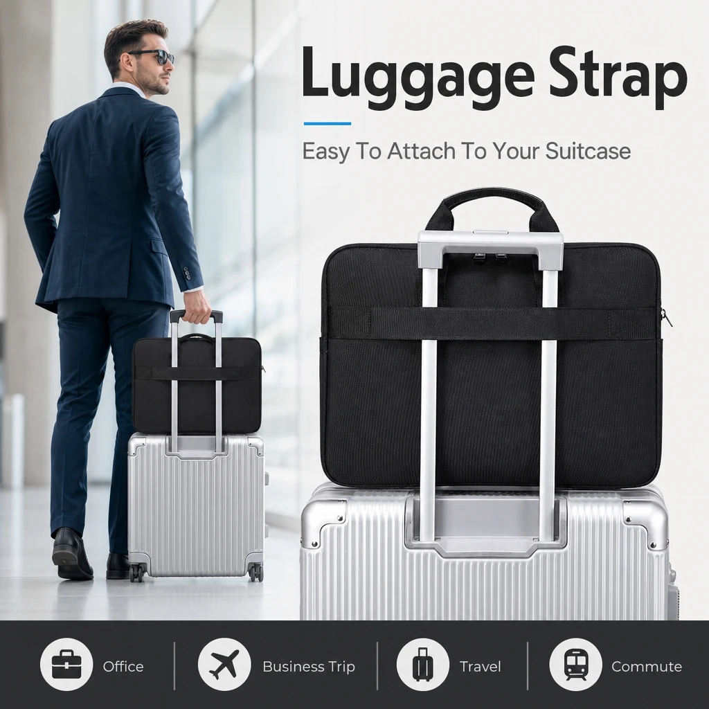 Laptop Briefcase Bag 14-16 Inch for HP Dell Lenovo ASUS Surface, Soft Lining Front Pocket Lightweight Laptop Sleeve for Office