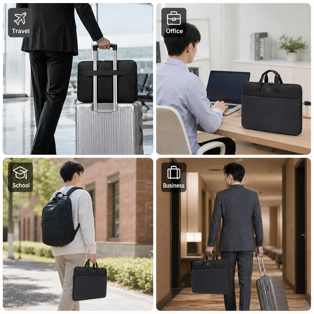 Laptop Briefcase Bag 14-16 Inch for HP Dell Lenovo ASUS Surface, Soft Lining Front Pocket Lightweight Laptop Sleeve for Office
