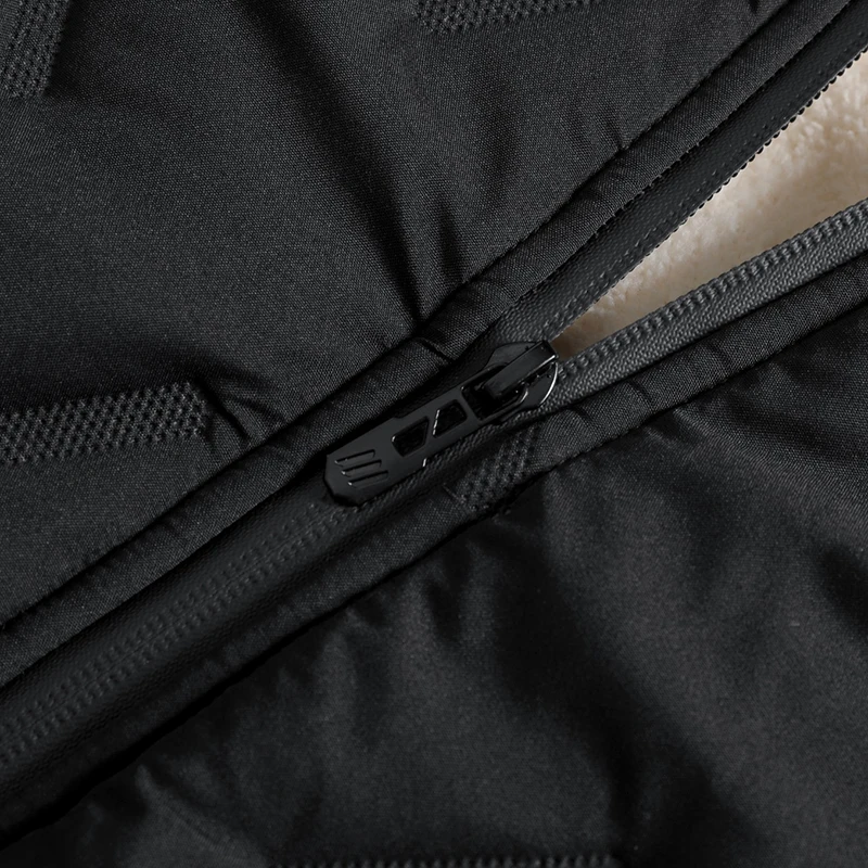Men's Hooded Parka Winter Warm Thicken Fleece Windproof Coats Solid Color Padded Fashion Jacket Male Winter Thick Coats