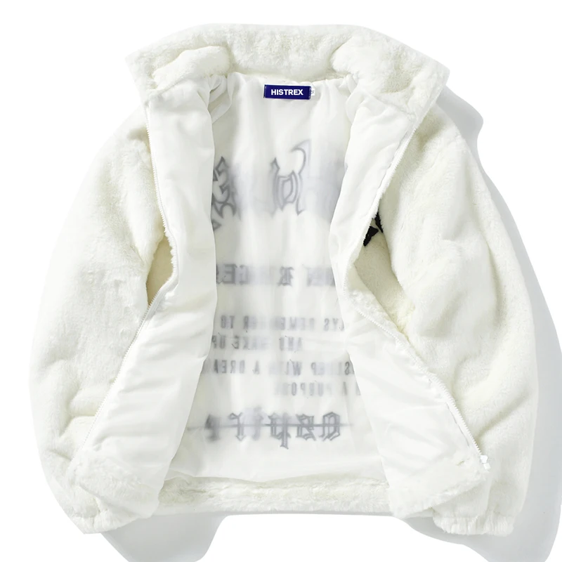 HISTREX Men Rabbit Fur Jacket Parkas,Hip Hop Fluffy Coat,Winter Fleece Overcoat,Harajuku Outerwear Streetwear,Korean Y2k Clothes