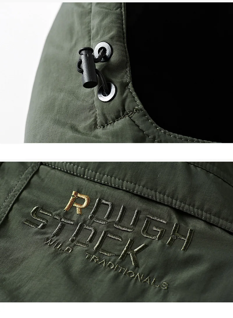 Big Size Multi-pocket Men's Winter Jacket Fleece Linning Outdoor Parka Coat Hooded Windbreaker Military Thick Warm Outerwear