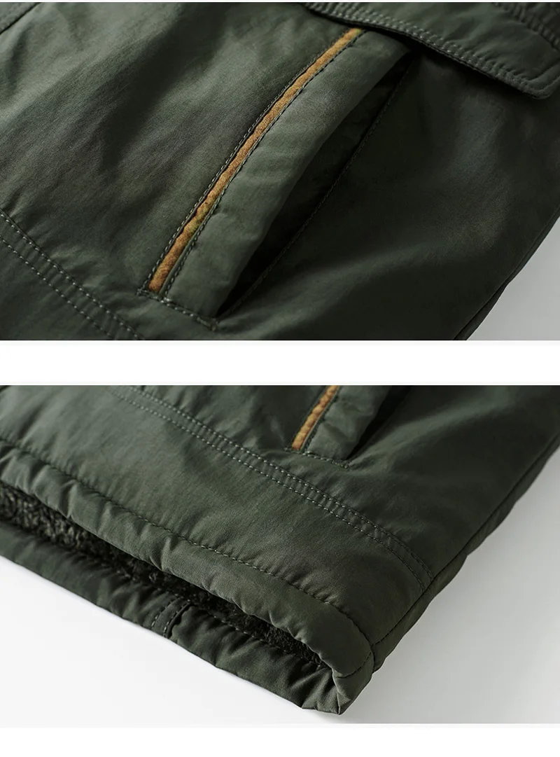 Big Size Multi-pocket Men's Winter Jacket Fleece Linning Outdoor Parka Coat Hooded Windbreaker Military Thick Warm Outerwear
