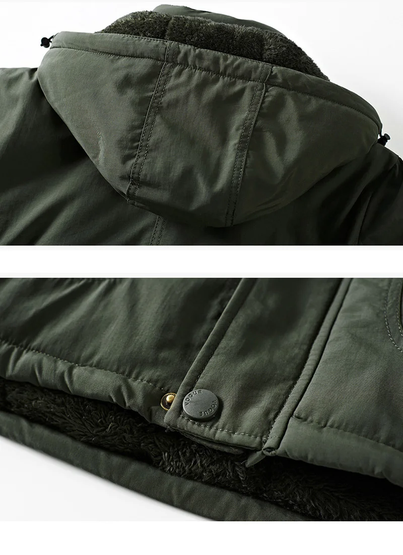 Big Size Multi-pocket Men's Winter Jacket Fleece Linning Outdoor Parka Coat Hooded Windbreaker Military Thick Warm Outerwear