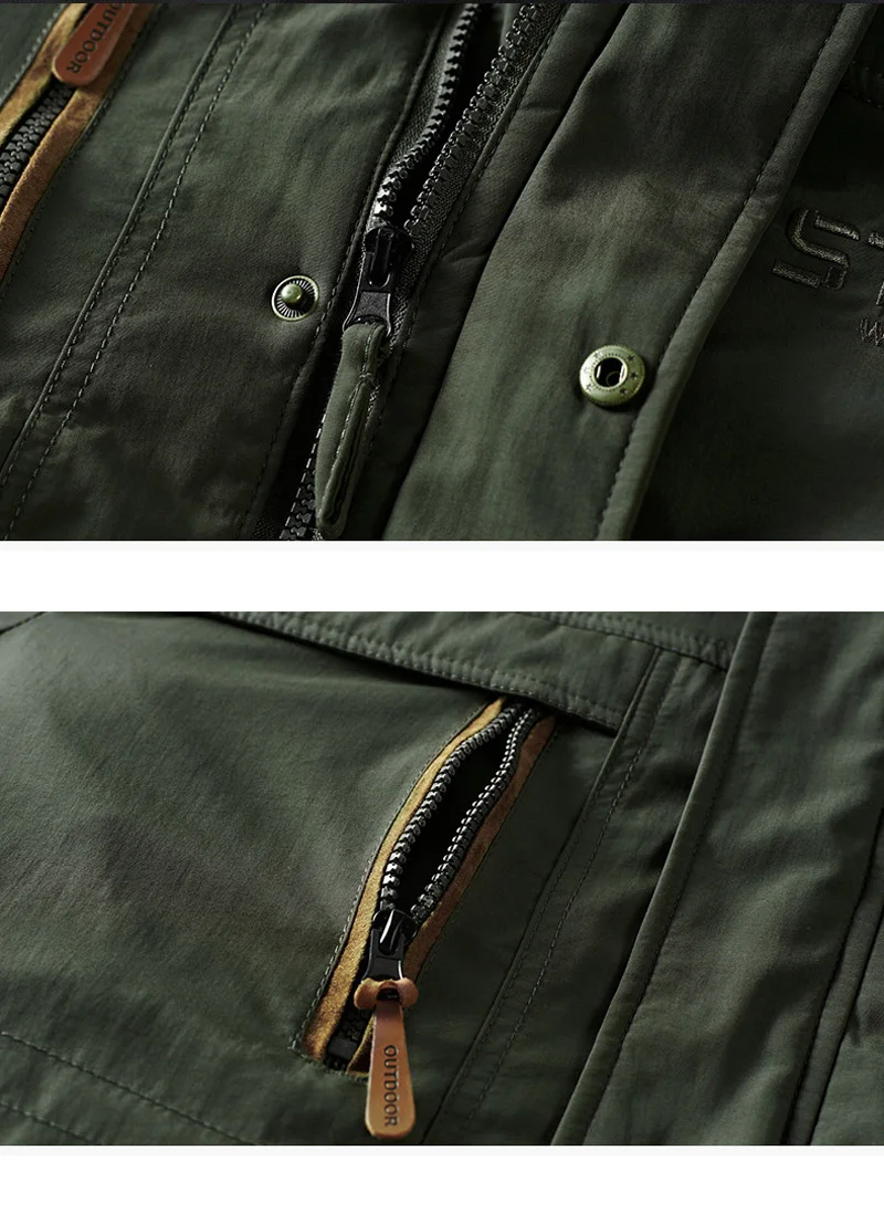 Big Size Multi-pocket Men's Winter Jacket Fleece Linning Outdoor Parka Coat Hooded Windbreaker Military Thick Warm Outerwear