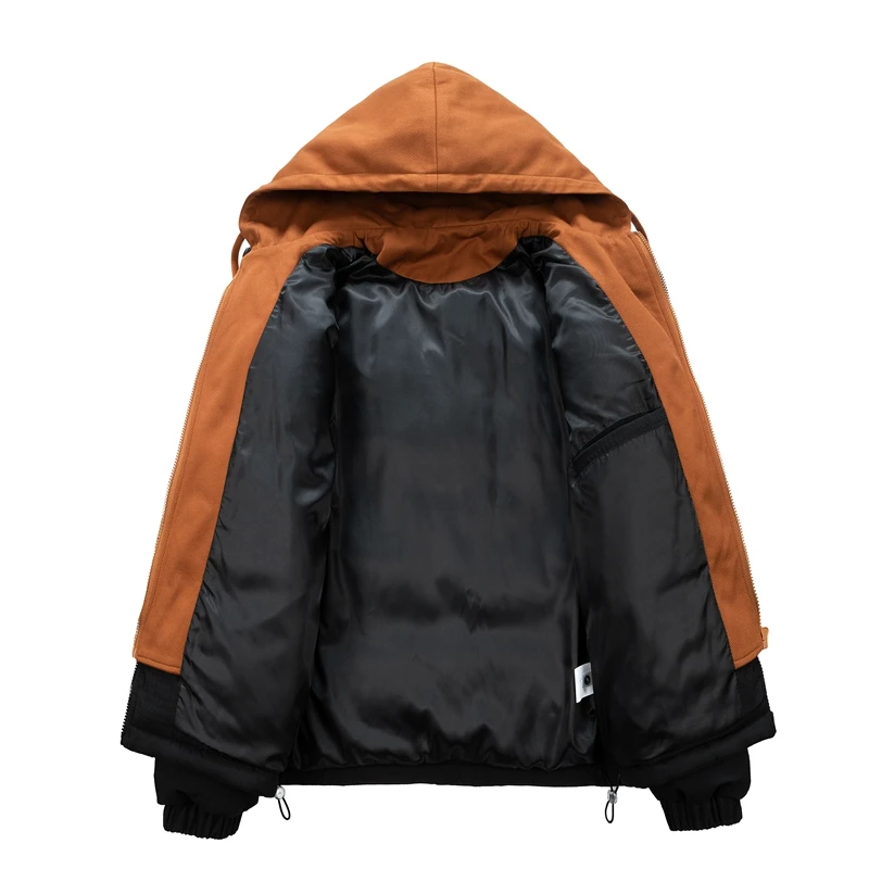 New Fashion Hooded Casual Men Coat Winter Windproof Thicken Solid Parka Outdoors Loose Simplicity Comfort Keep Warm Jacket Men
