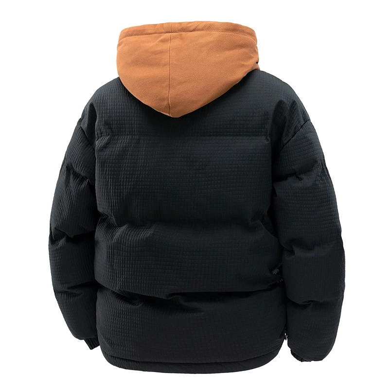New Fashion Hooded Casual Men Coat Winter Windproof Thicken Solid Parka Outdoors Loose Simplicity Comfort Keep Warm Jacket Men