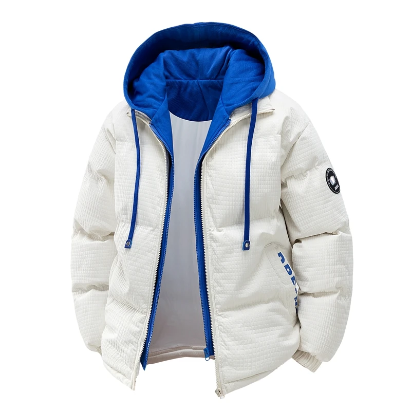 New Fashion Hooded Casual Men Coat Winter Windproof Thicken Solid Parka Outdoors Loose Simplicity Comfort Keep Warm Jacket Men